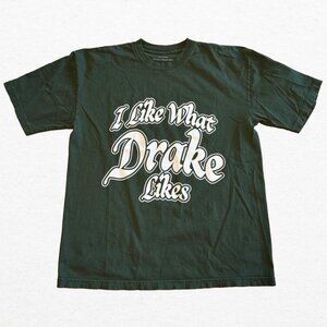 Drake IAAB 2023 Tour Merch “I Like What Drake Likes" Forest Green Tee Size Large